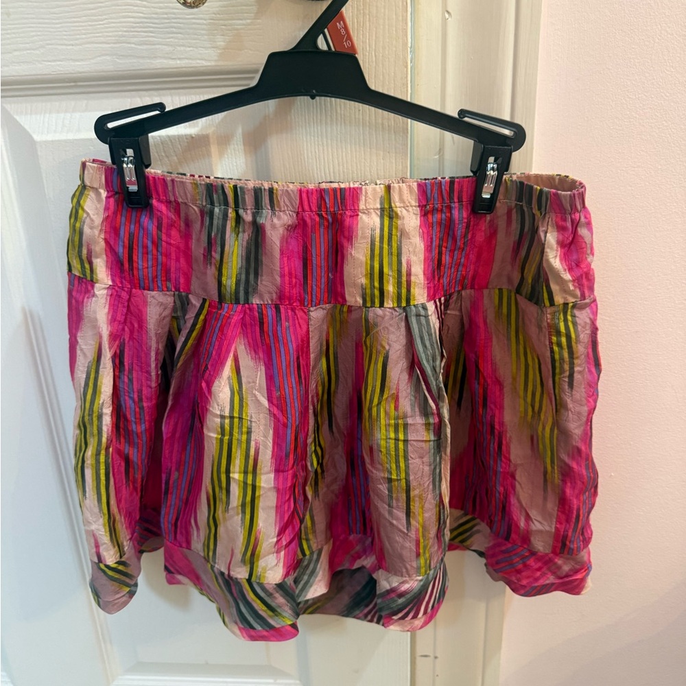 Nanette Lepore Pink and Green Striped Skirt